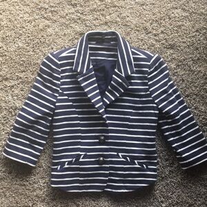 Navy/Cream striped Express blazer